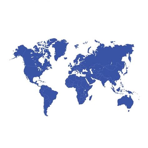 Blue World Map Design Vector Free Download