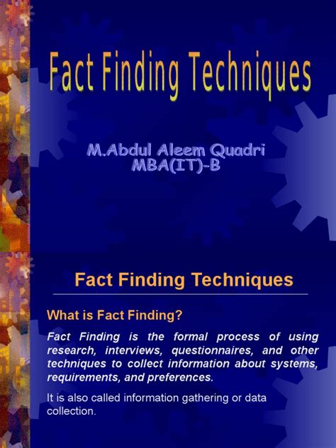 Fact Finding Techniques