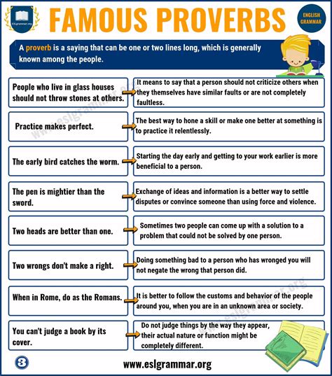 Proverbs List Of 25 Famous Proverbs With Useful Meaning Esl Grammar