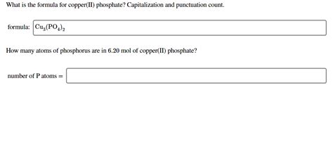 Solved What Is The Formula For Copperii Phosphate