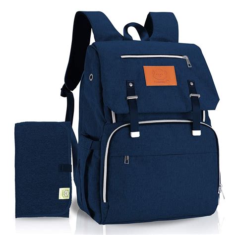 Diaper Bag Backpack Waterproof Multi Function Baby Travel Bags Navy