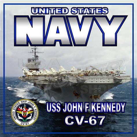 Kennedy (cv 67) was named for the 35th president of the united states. U.S. Navy CV-67 USS John F. Kennedy Sticker - USA Military ...