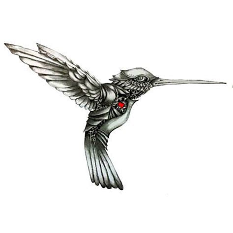Black Hummingbird With Red Heart Tattoo Design Tätowierungen Tattoo