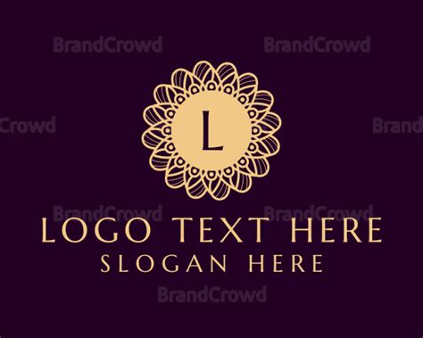 Gold Flower Lettermark Logo Brandcrowd Logo Maker