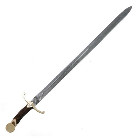 Claymore Sword High Carbon Damascus Steel Sword 44 Stag Horn Handle