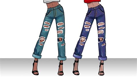 Learn How To Draw Ripped Jeans In 10 Easy To Follow Steps This Drawing Tutorial Will Help