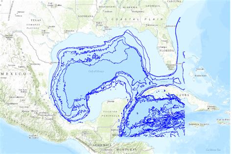 Bathymetric Contours Gulf Of Mexico General Data Basin