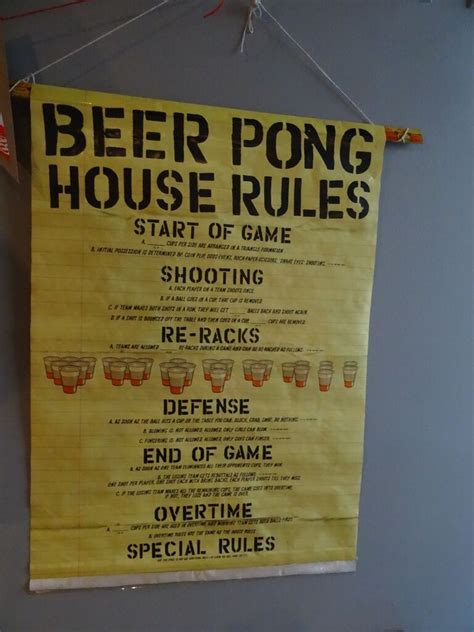 Drinking Games For Parties Beer Pong Party Beer Pong Rules Beer Pong Rules Poster Digital Prints
