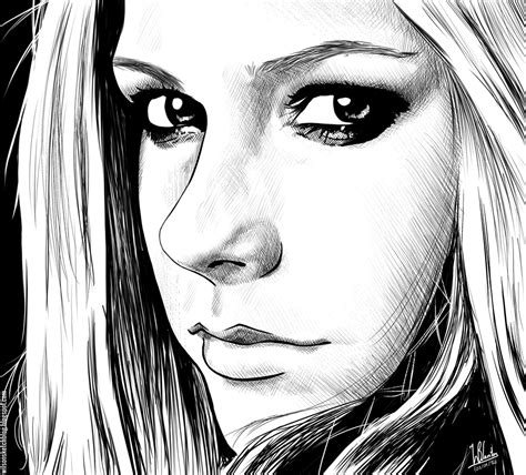 Avril Lavigne Ink Drawing