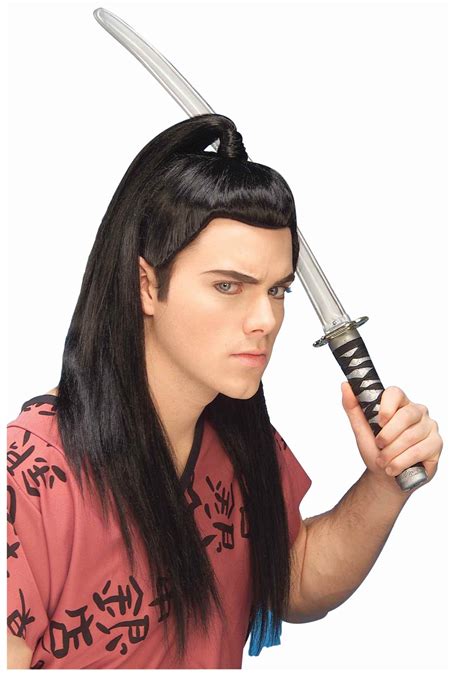 A person with hairstyles for long hair takes much time to style it compared to one with medium or short hair. Samurai Warrior Wig - Mens Asian Costume Wig