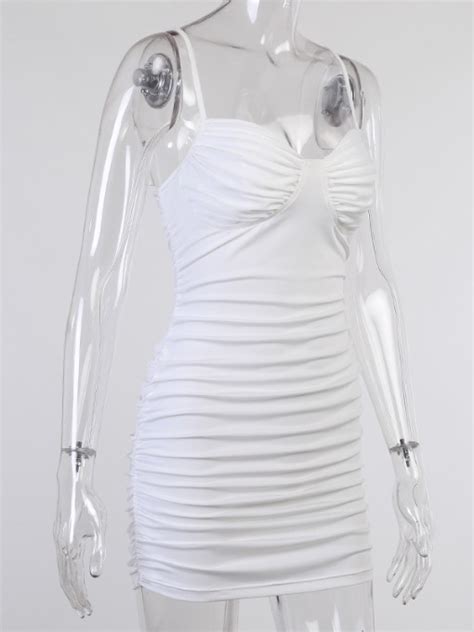 Wholesale Sexy Ruched Satin Sleeveless Dress For Ladies Uco030234