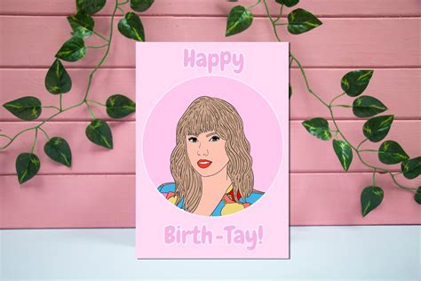 Happy Birthday Taylor Swift Card Swifty Birthday Card Taylor Etsy
