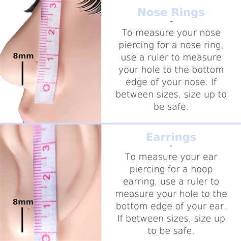 How To Measure Your Nose For A Nose Ring Use This Guide To Help Blueberryvelvetshop Etsy