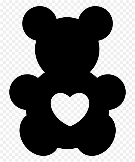Bear Toy Silhouette With A Heart Shape Silhouette Teddy Bear Svg