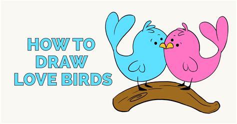How to Draw Love Birds - Really Easy Drawing Tutorial