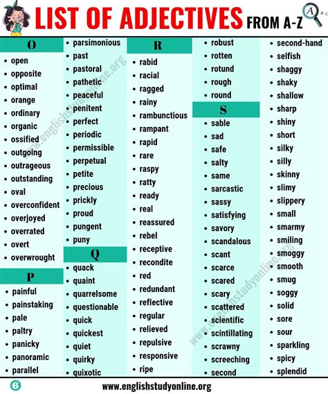 Maybe you would like to learn more about one of these? List of Adjectives: A Huge List of 900+ Adjectives from A ...