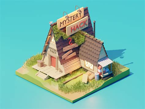 Mystery Shack Isometric Art Low Poly Art Environment Concept Art