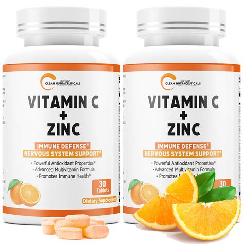 Vitamin C With Zinc Infused W 25 Healthy Vitamins Immune Support For