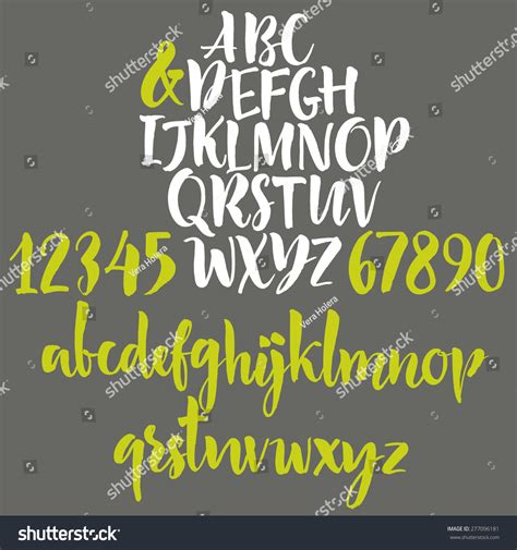 Alphabet Letters Lowercase Uppercase Numbers Vector Stock Vector