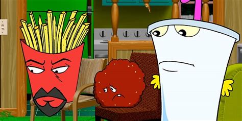 Frylock's character is equipped with special contact lenses in his eyes, which can shoot laser beams in the form of electricity and fire, and even transport people places with his eyes, such as in the first episode rabbot where frylock throws carl onto his roof because carl claims that he works from home. Aqua Teen Hunger Force Series Finale Review | Otaku Dome ...