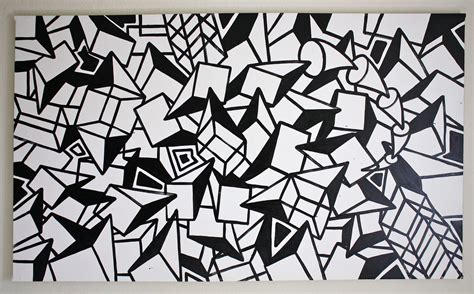Original Black And White Abstract Contemporary Minimalism Fine