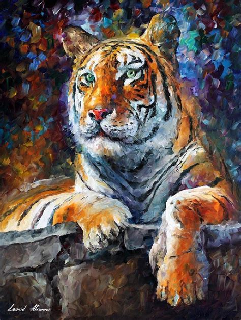 BEAUTIFUL SIBERIAN TIGER PALETTE KNIFE Oil Painting On Canvas By