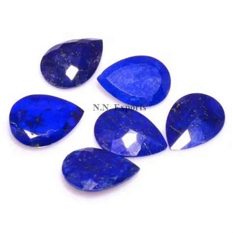 Blue Natural Lapis Lazuli Faceted Pear Loose Gemstone Size 3x5mm To