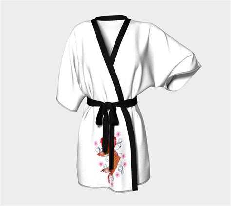 Koi And Sakura Kimono Robe Kimono Robe | Kimono robe, Kimono robes pattern, Printed kimono robe