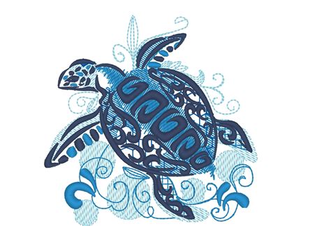 Unique And Awesome Turtle Tribal Machine Embroidery Designs Etsy