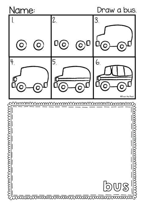 Back To School Directed Drawing Printable Worksheets Back To School