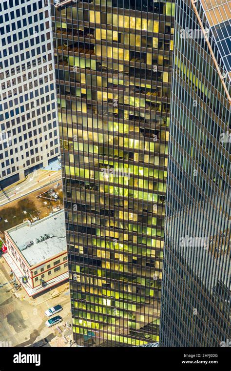 Aerial Of Modern Buildings In Downtown Houston In Daytime Stock Photo
