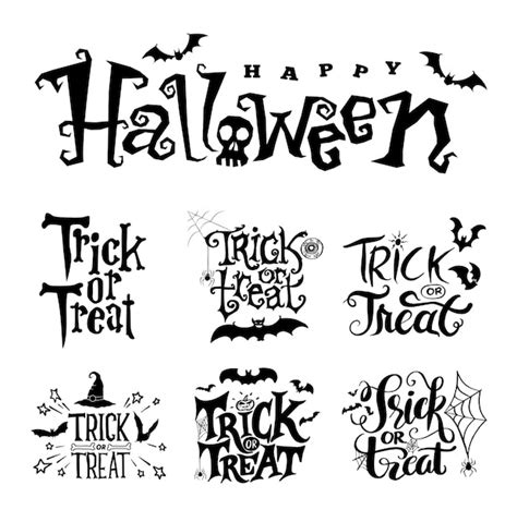 Premium Vector Happy Halloween Vector Lettering Collection