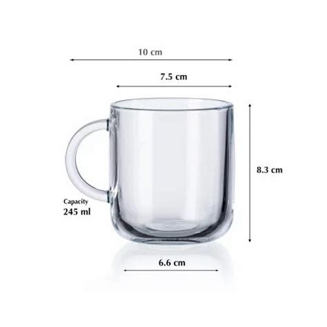 Pasabahce Iconic Glass Tea Coffee Milk Mug 245 Ml 6 Pcs Set Clear At