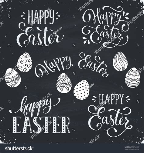 Hand Written Easter Phrases Greeting Card Stock Vector Royalty Free