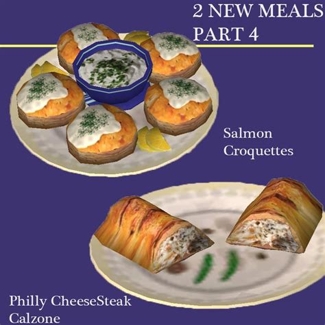 Mod The Sims 2 New Meals Mushroom Philly Cheesesteak Calzone