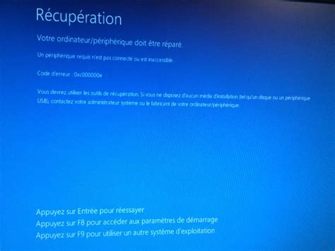 Écran bleu Récupération code d erreur xc e Forums CNET France
