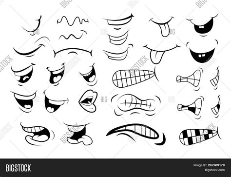 Outline Cartoon Mouth Vector And Photo Free Trial Bigstock