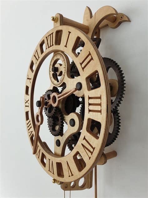 Wooden Wall Clock Lily Kit Diy Project Kit Pendulum Etsy Uk Wooden