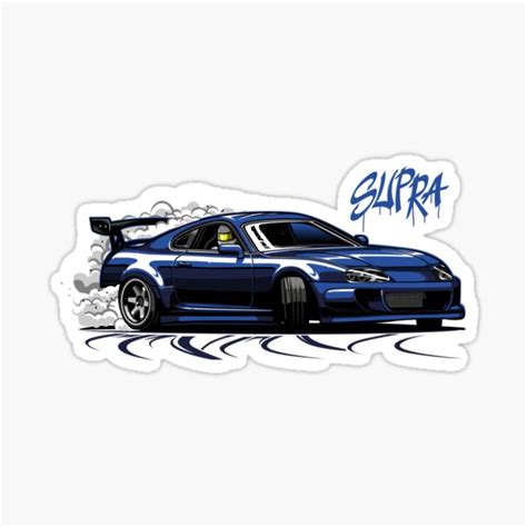 Toyota Supra Mk Blue Sticker For Sale By Aliaksandr Redbubble