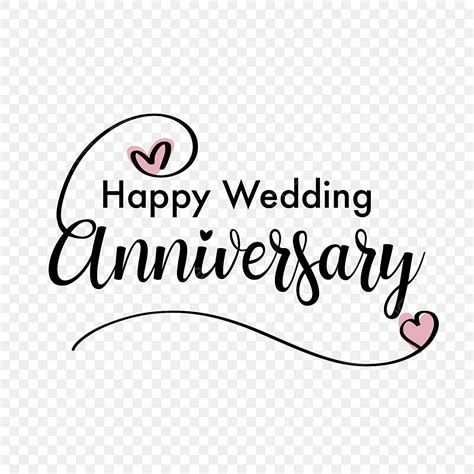 Happy Wedding Anniversary Simple Hand Lettering For Greeting Card
