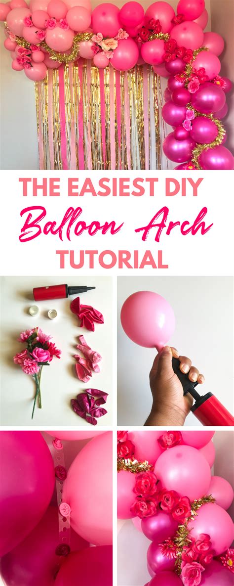 Big balloon arch tutorial without using a stand. HOW TO MAKE A OMBRE PINK BALLOON ARCH WITH FLOWERS | Pink ...