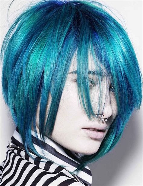 Medium Blue Hairstyles Hair Color Crazy Edgy Hair Medium Hair Styles