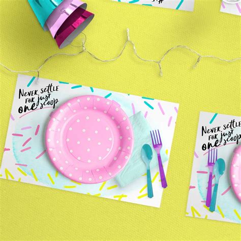 Ice Cream Party Printable Place Mat, Ice Cream Party Decor, Ice Cream