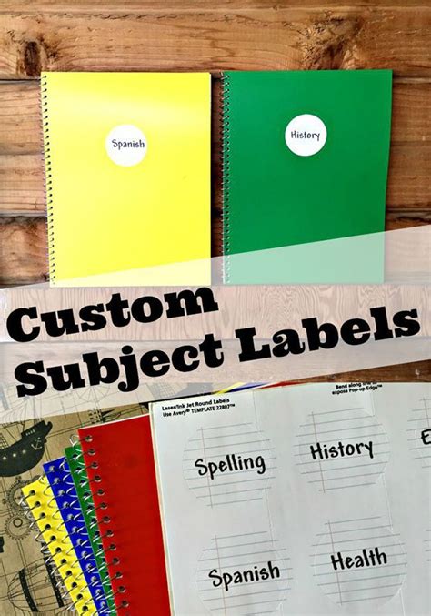 Easy Custom Subject Notebooks With Avery Labels Наклейки для ноутбука