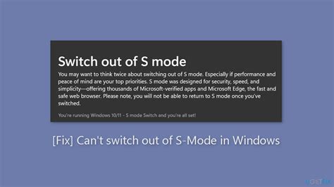 Fix Cant Switch Out Of S Mode In Windows