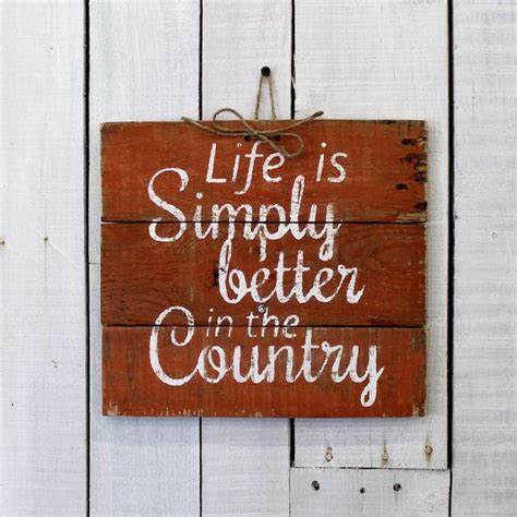 Rustic Country Hand Painted Reclaimed Pallet Wood Sign Life Is Simply