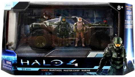 Halo 4 S 1 Series Unsc Warthog With Master Chief Marine 7 Diecast Set