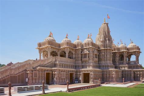 Exterior View Of The Famous Baps Shri Swaminarayan Mandir Stock Image