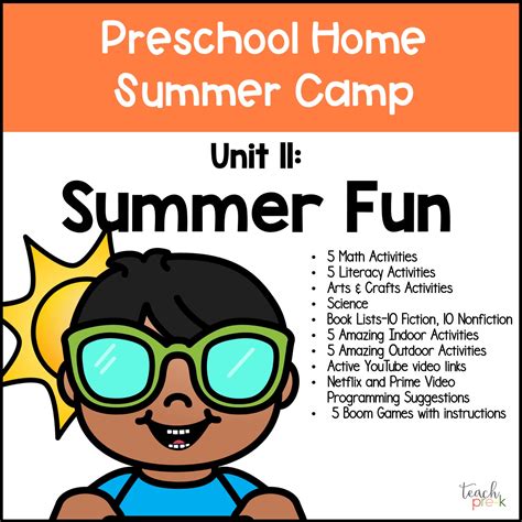 Preschool Summer Camp At Home Get Ready For Fun Teach Pre K