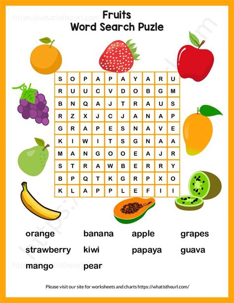 This Is Our Printable Puzzle On Fruit Word Search The Students Will Need To Find The Fruit